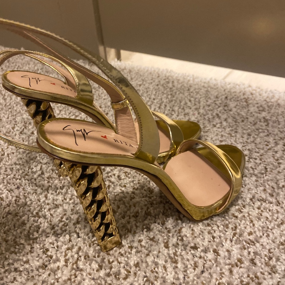 GIUSEPPE ZANOTTI Rita Ora Leather Sandals SIZE 37 1/2